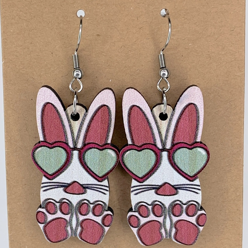 Light Weight Wooden Easter Dangle Earrings Fashion Jewelry